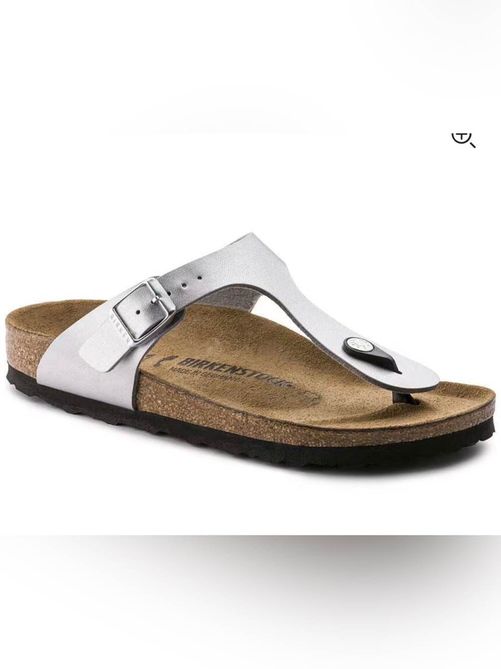 Birkenstock Gizeh Metallic Silver thong sandal size 38 US7-7.5/EU38 $113